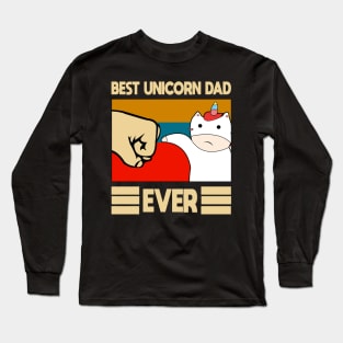 Best unicorn Dad Ever Vintage Fathers Day Gift Long Sleeve T-Shirt